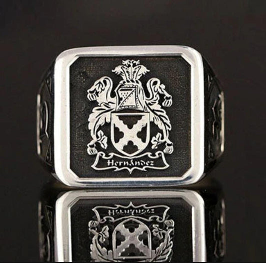 Anillo Escudo Familiar - Plata 950