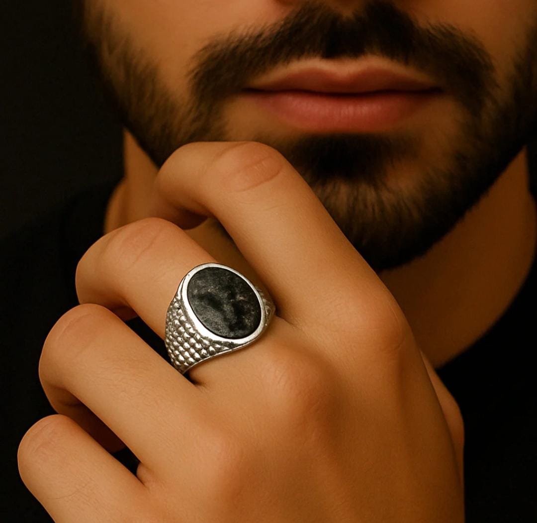 Anillo Terra Piedra Obsidiana