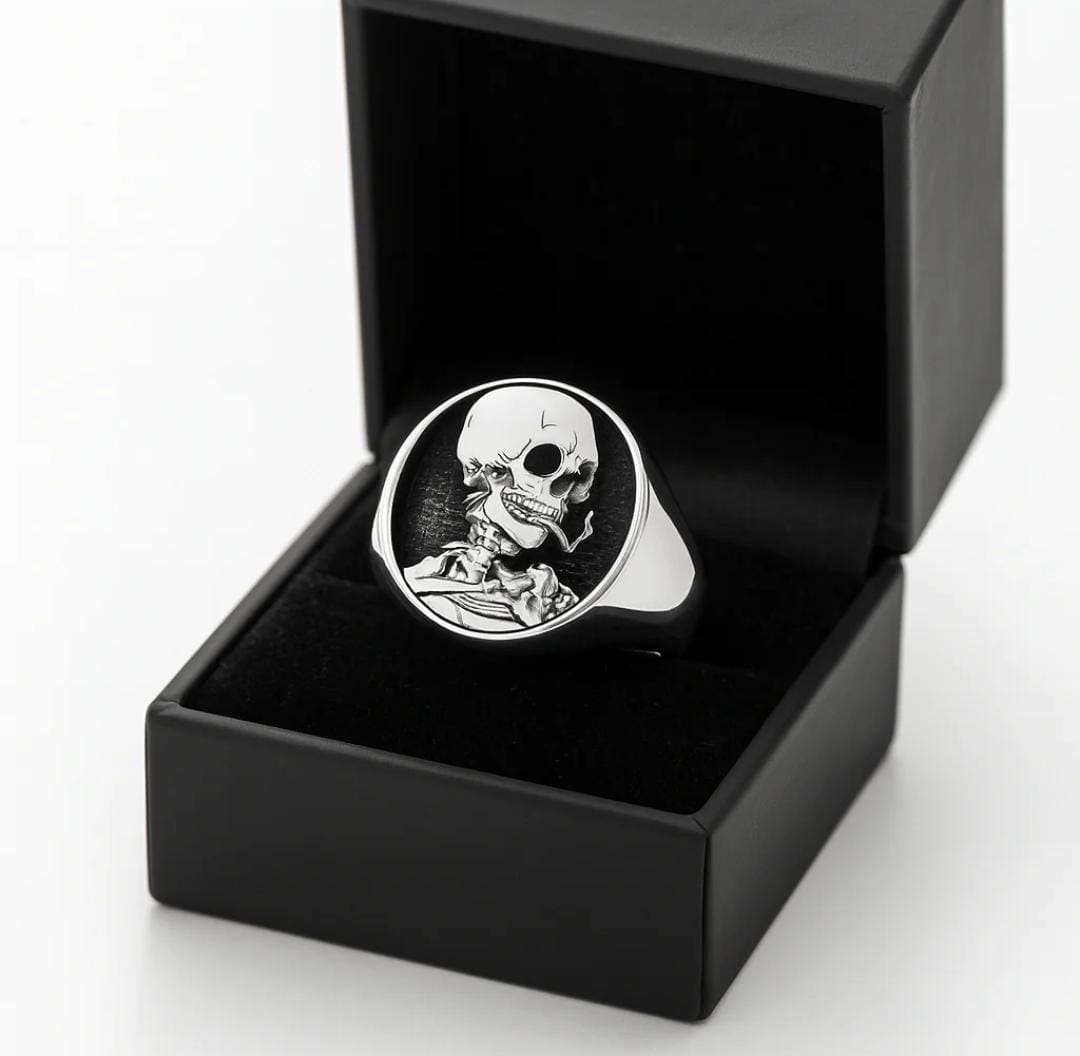 Anillo calavera de Van Gogh - Plata 950