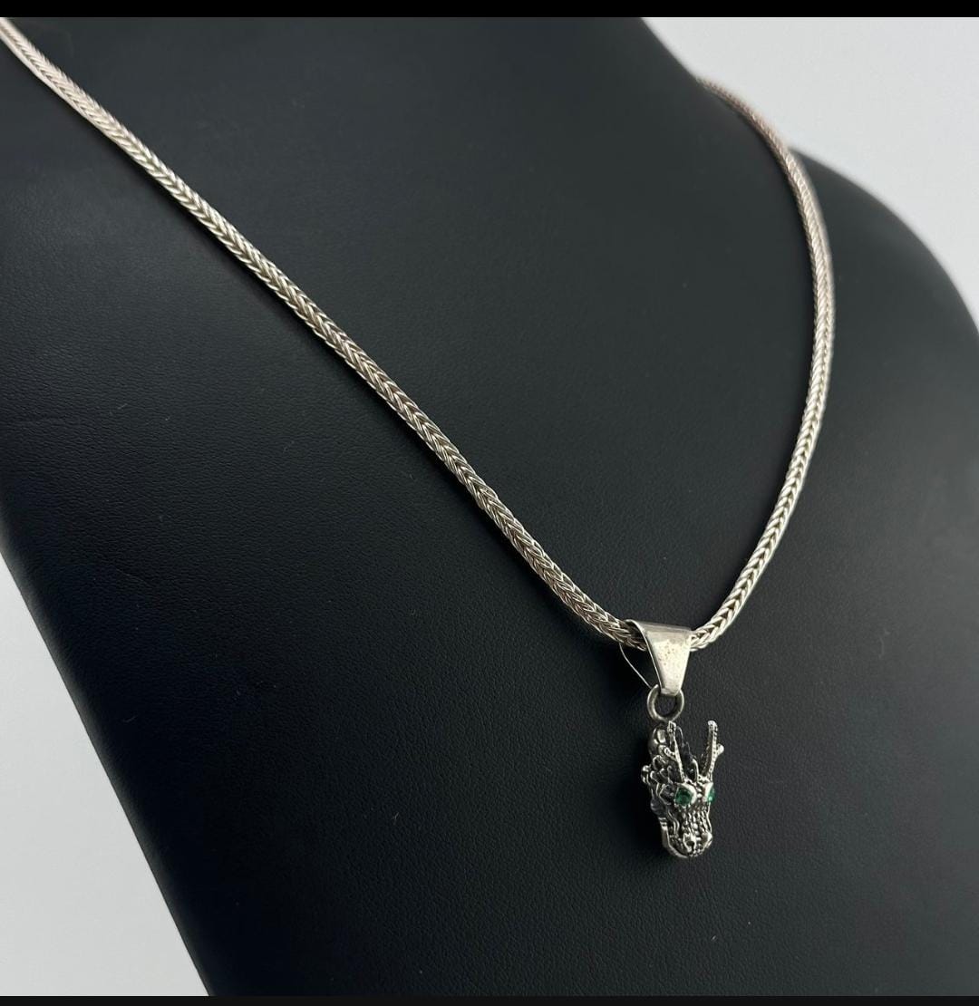 Cadena Espiga con Dije Dragón - Plata 950