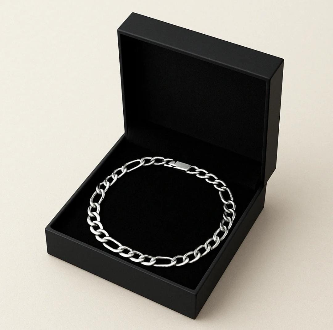 Pulsera Fígaro de Plata Ley 950 3mm