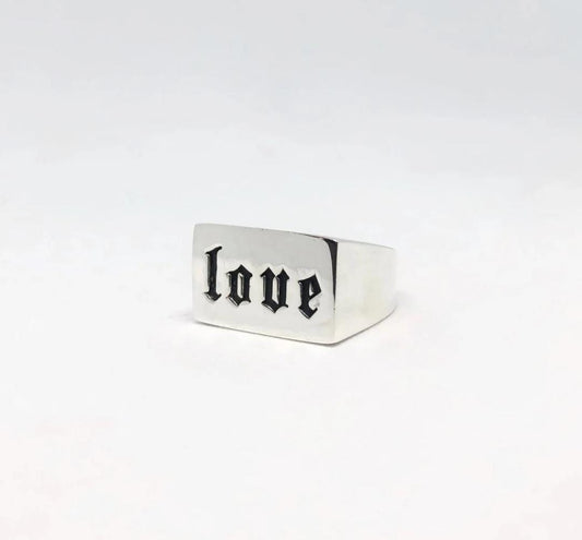Anillo Sello Love - Plata 950
