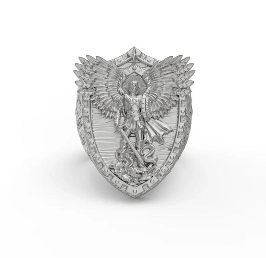 Anillo  Protector Arcángel San Miguel - Plata 950