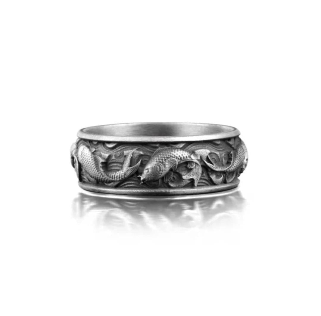 Anillo Pez Koi - Plata 950