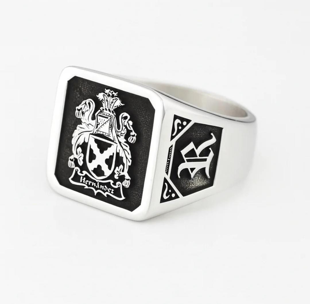 Anillo Escudo Familiar - Plata 950