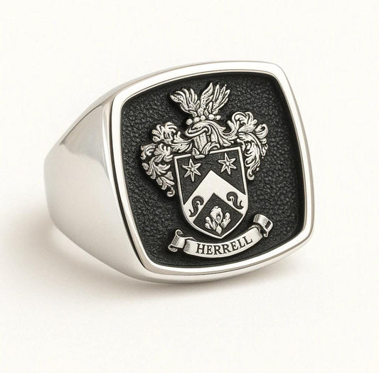Anillo Escudo Familiar Cubo - Plata 950