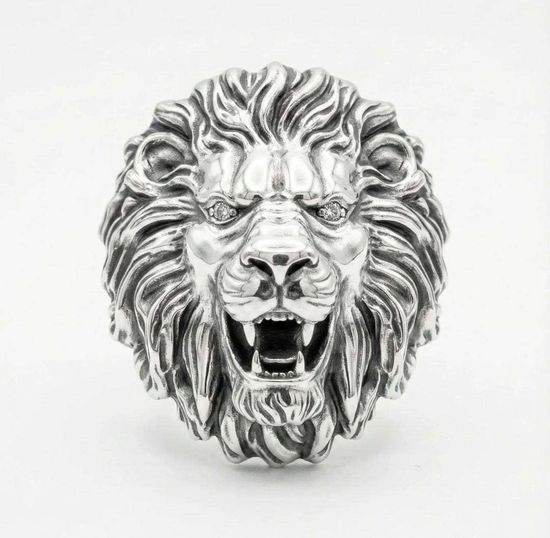 Anillo León Predator - Plata 950