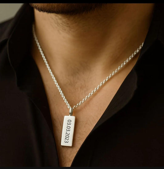 Cadena y Placa Personalizada - Plata 950