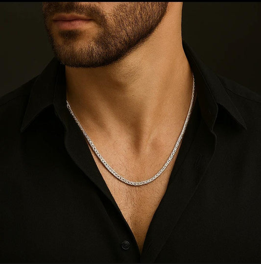 Cadena Tejido Espiga - Plata 950 60cm 2mm