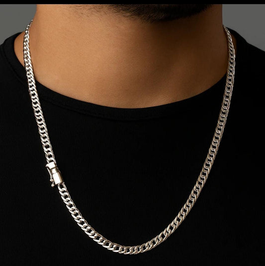 Cadena Cuban Malla - Plata 950 4mm