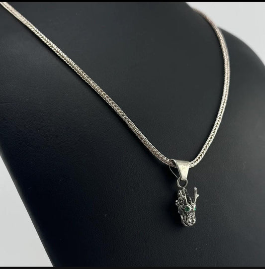 Cadena Espiga con Dije Dragón - Plata 950