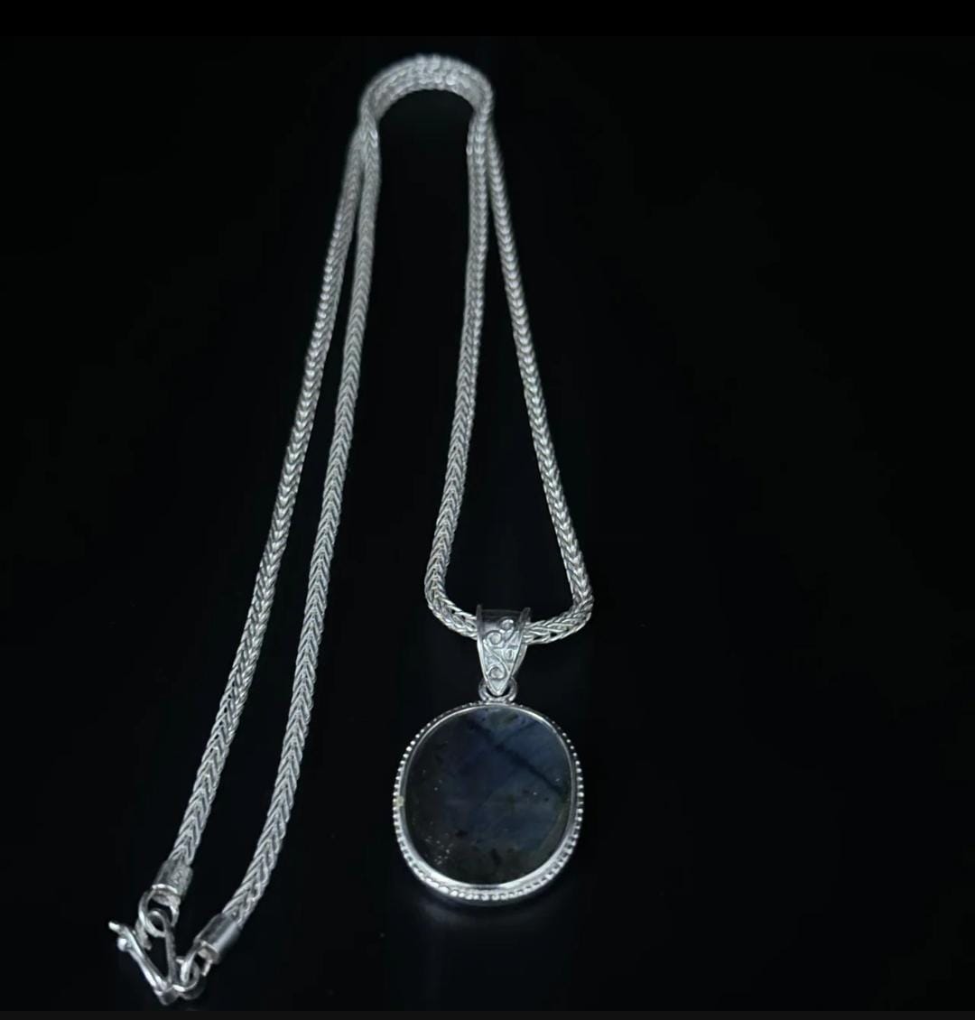 Cadena y Medalla con Piedra Labradorita - Plata 950