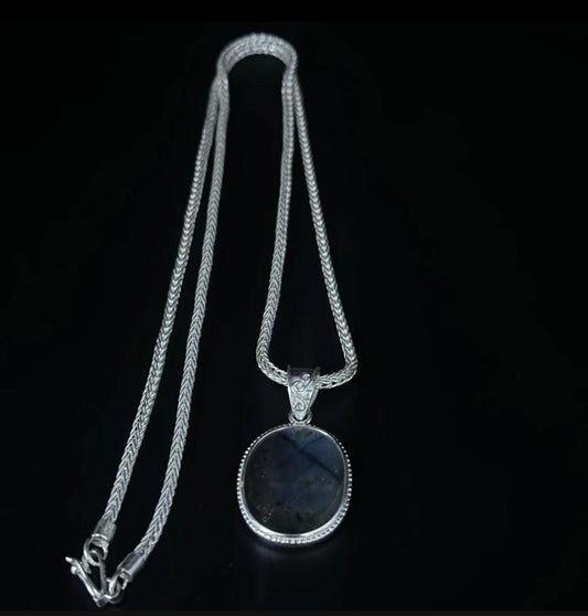 Cadena y Medalla con Piedra Labradorita - Plata 950