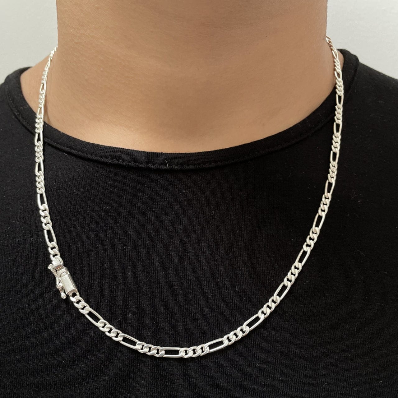 CADENA MODELO FIGARO PLATA 950 3MM 60CM