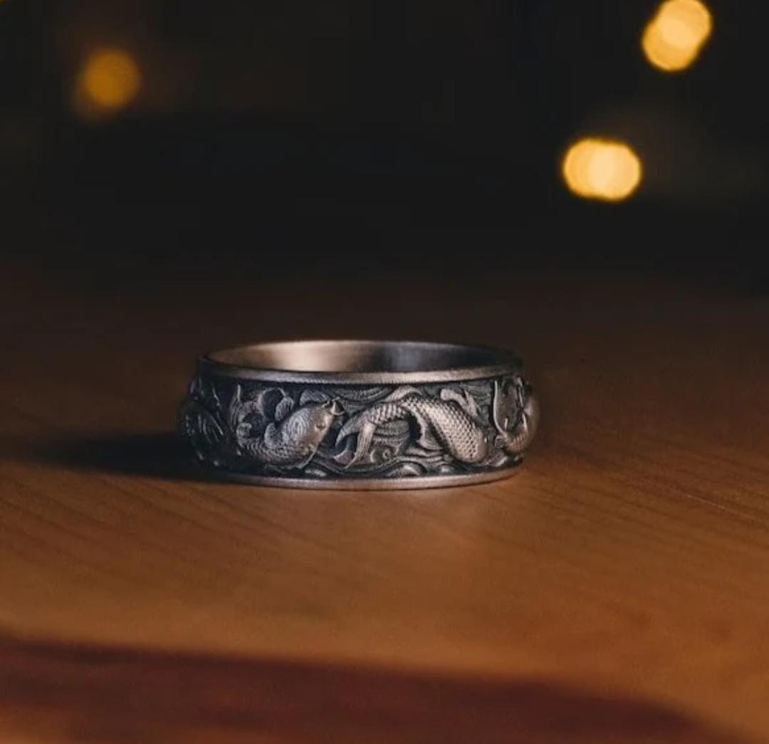 Anillo Pez Koi - Plata 950
