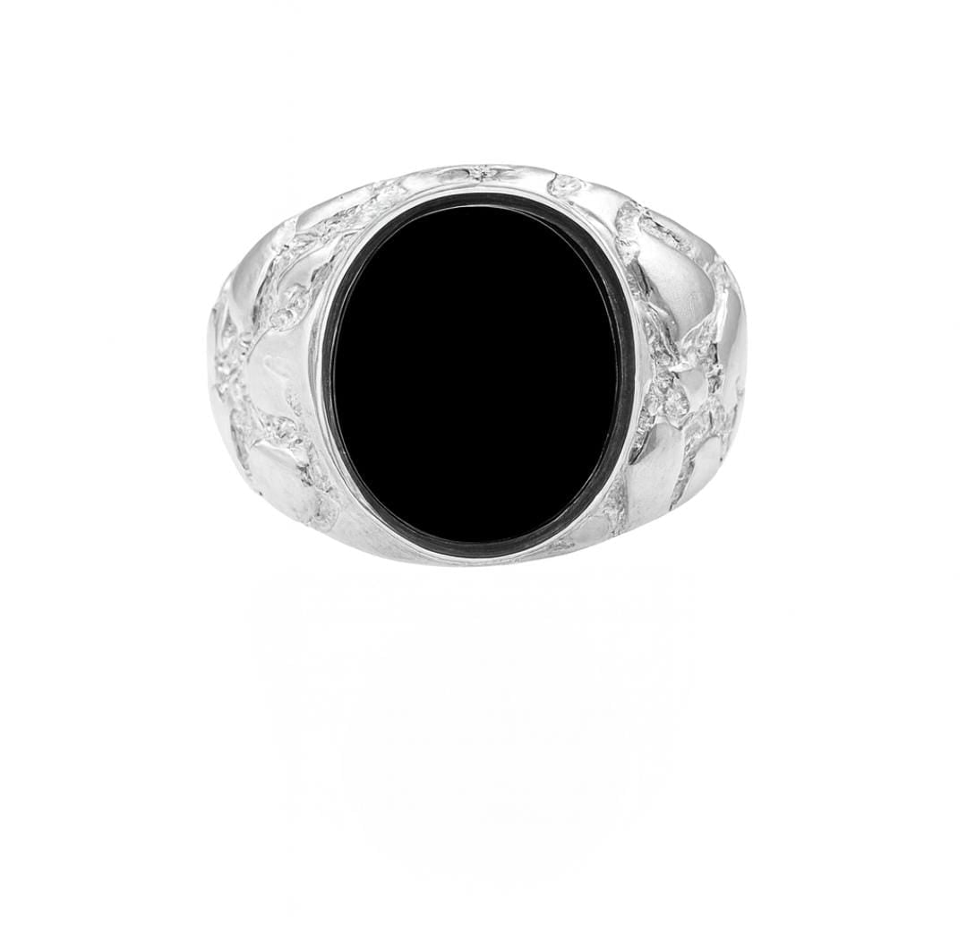 Anillo Lumpy Oval Ónix - Plata 950