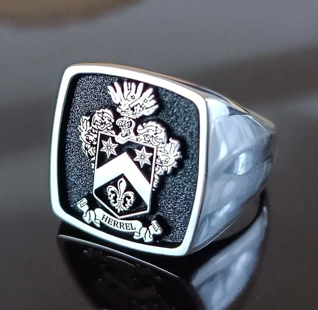Anillo Escudo Familiar Cubo - Plata 950