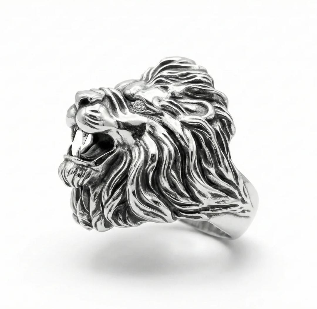 Anillo León Predator - Plata 950