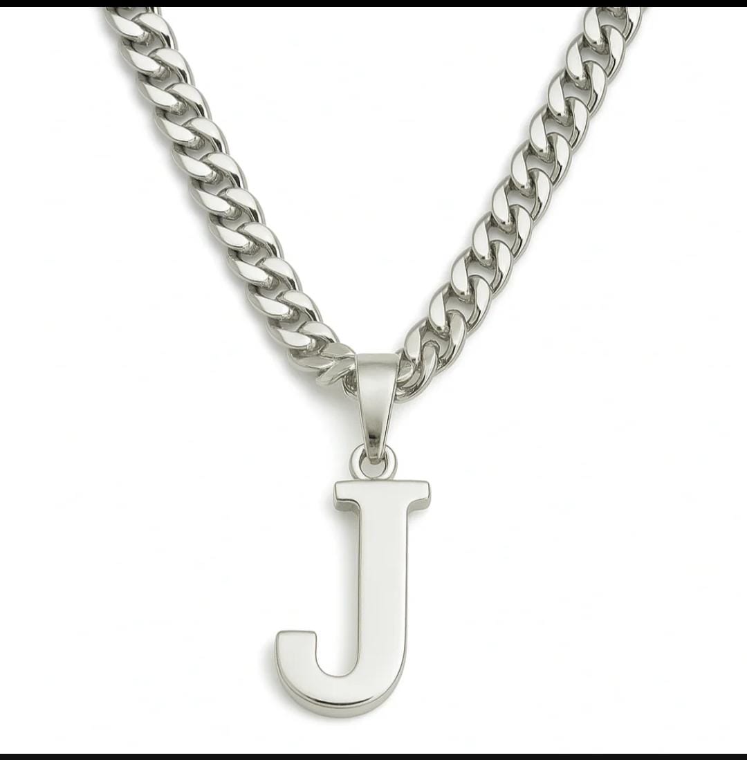 Cadena Lomo de Corvina con Inicial - Plata 950