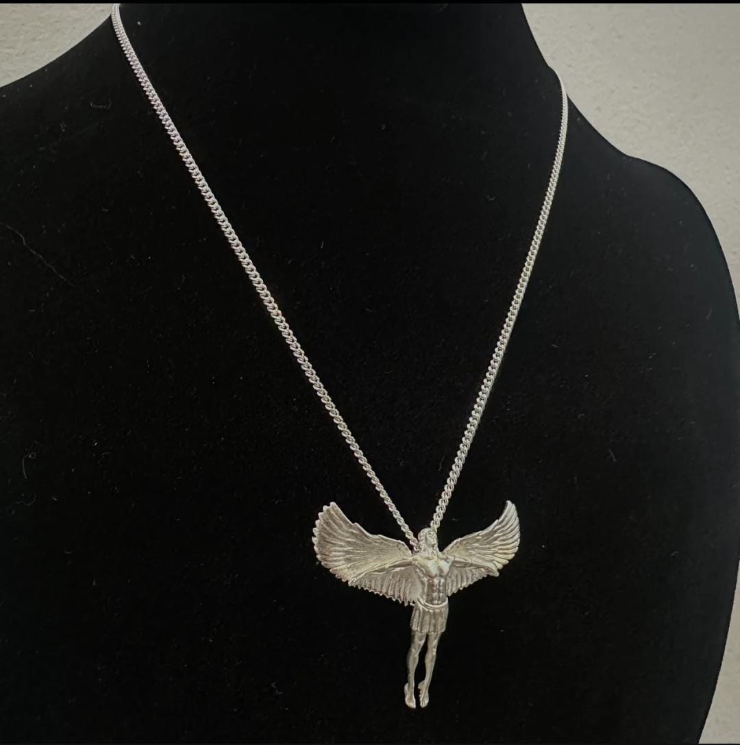 Cadena Microlomo con Arcángel Miguel - Plata 950