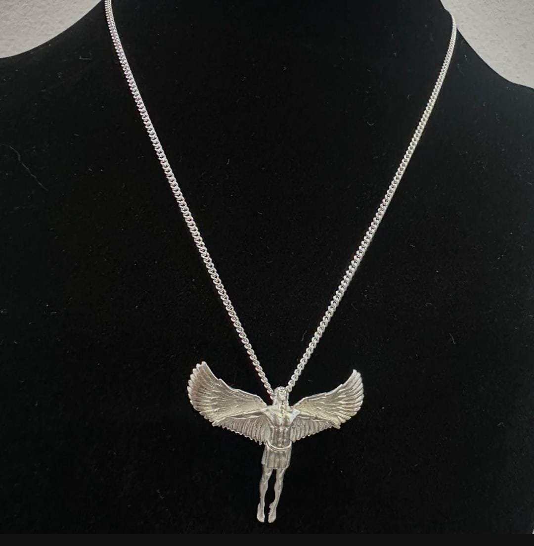 Cadena Microlomo con Arcángel Miguel - Plata 950