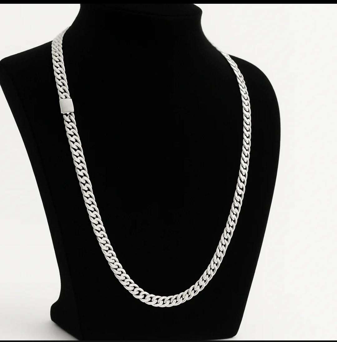 Cadena Modelo Malla Plata 950 60cm 5mm