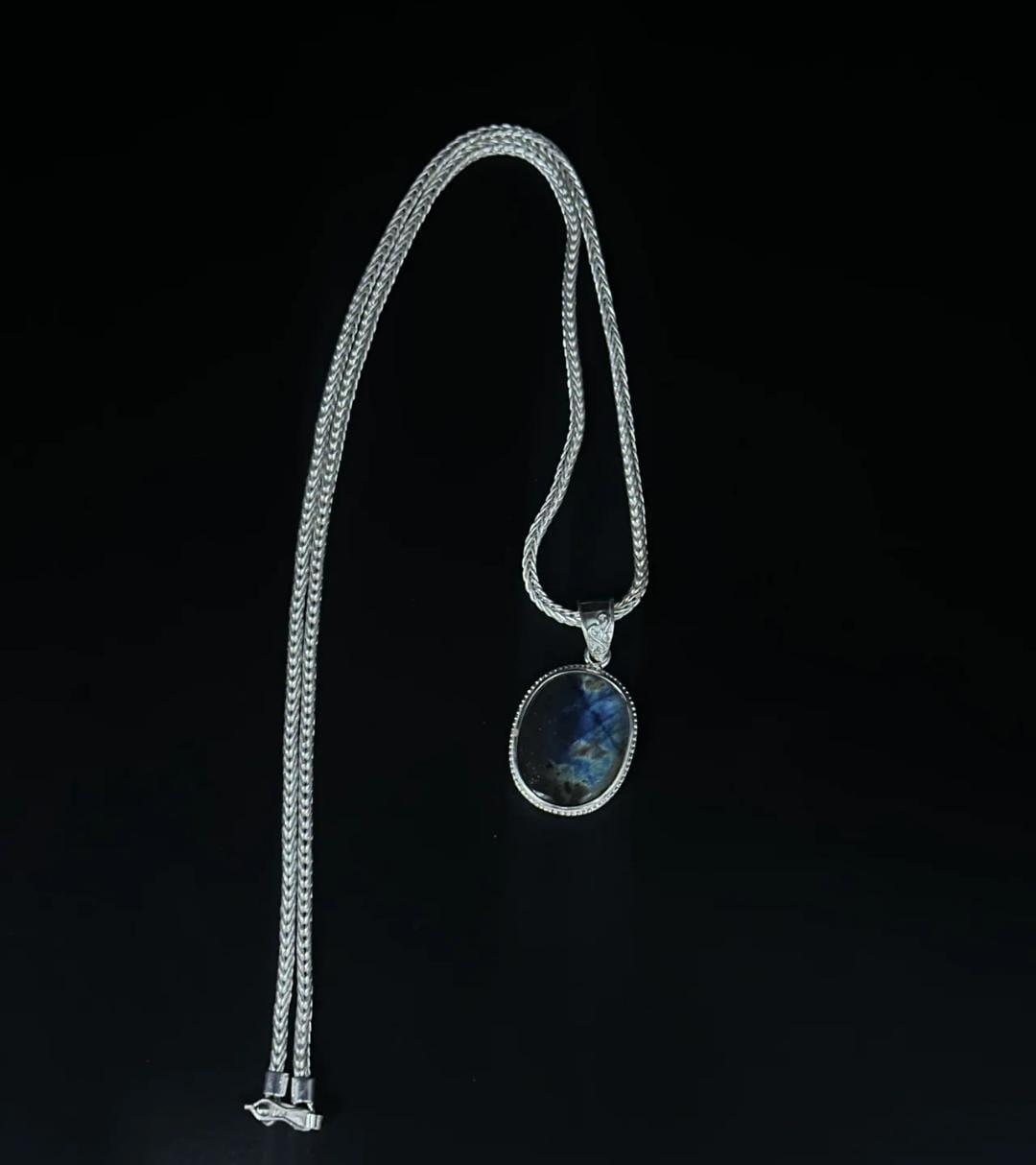 Cadena y Medalla con Piedra Labradorita - Plata 950
